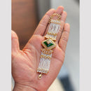 Hira Collections Graceful Pota Stone And Pearl Adjustable Bracelet