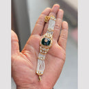 Hira Collections Graceful Pota Stone And Pearl Adjustable Bracelet