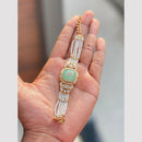 Hira Collections Graceful Pota Stone And Pearl Adjustable Bracelet