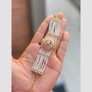Hira Collections Graceful Pota Stone And Pearl Adjustable Bracelet