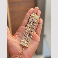 Hira Collections Graceful Pota Stone And Kundan Stone Adjustable Bracelet