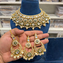 Hira Collections Kundan Stone Glamorous Pearl And Beads Choker Necklace Set