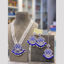 Hira Collections Elegant Crystal Stone Beads And Pearl Long Necklace Set