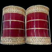 Hira Collections Sparkling Austrian Stone Acrylic Bridal Bangles Set