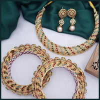 Hira Collections Grand Wedding Pearl Jewellery Combo Collection Set