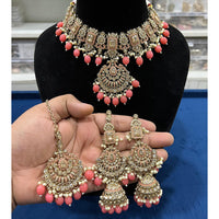 Hira Collection Crystal Stone And Beads Choker Necklace Set