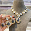 Hira Collections Heritage Style Pota Stone And Kundan Necklace Set