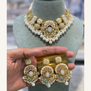 Hira Collections Exclusive Kundan Stone Pearl And Beads Choker Necklace Set