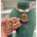 Hira Collections Exclusive Pota Stone Pearl And Beads Choker Necklace Set