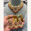 Hira Collections Exclusive Kundan Stone Pearl And Beads Choker Necklace Set 
