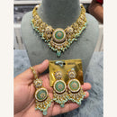 Hira Collections Exclusive Kundan Stone Pearl And Beads Choker Necklace Set