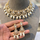 Hira Collections Glam Polki Kundan Stone And Beads Necklace Set