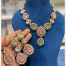 Hira Collections Classic Kundan Stone And Pota Stone Necklace Set