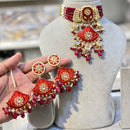 Hira Collections Traditional Kundan And Beads Meenakari Designer Choker Necklace Set