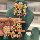 Hira Collections Traditional Kundan And Beads Meenakari Designer Choker Necklace Set