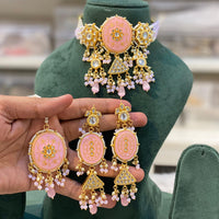 Hira Collections Traditional Kundan And Beads Meenakari Designer Choker Necklace Set
