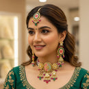 Hira Collections Traditional Kundan And Beads Meenakari Designer Choker Necklace Set