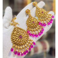 Hira Collections Royal Pota Stone And Beads Earrings With Elegant Maangtikka Set
