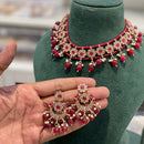 Hira Collections Crystal Stone And Beads Choker Necklace Set