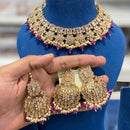 Hira Collections Crystal Stone And Beads Choker Necklace Set