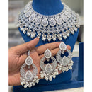 Hira Collections Crystal Stone And Beads Choker Necklace Set