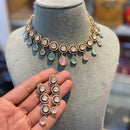 Hira Collections Crystal Stone Choker Necklace Set