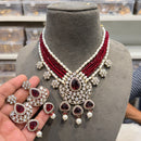 Hira Collections Traditional Kundan Stone Pearl And Beaded Necklace Set