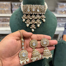 Hira Collections Traditional Kundan Stone Pearl And Beaded Choker Necklace Set