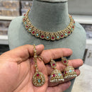 Hira Collections Traditional Crystal Stone And Pearl Necklace Set