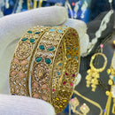 Hira Collections Pota Stone And Austrian Stone Bangles Set for Women