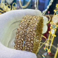 Hira Collections Ethnic Glow Crystal And Austrian Stone Bangles Set