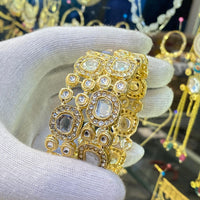 Hira Collections Kundan Stone And Austrian Stone Bangles Set