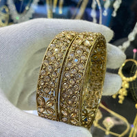 Hira Collections Ethnic Glow Crystal And Austrian Stone Bangles Set