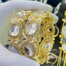 Hira Collections Kundan Stone And Austrian Stone Bangles Set