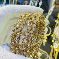 Hira Collections Ethnic Glow Crystal And Austrian Stone Bangles Set