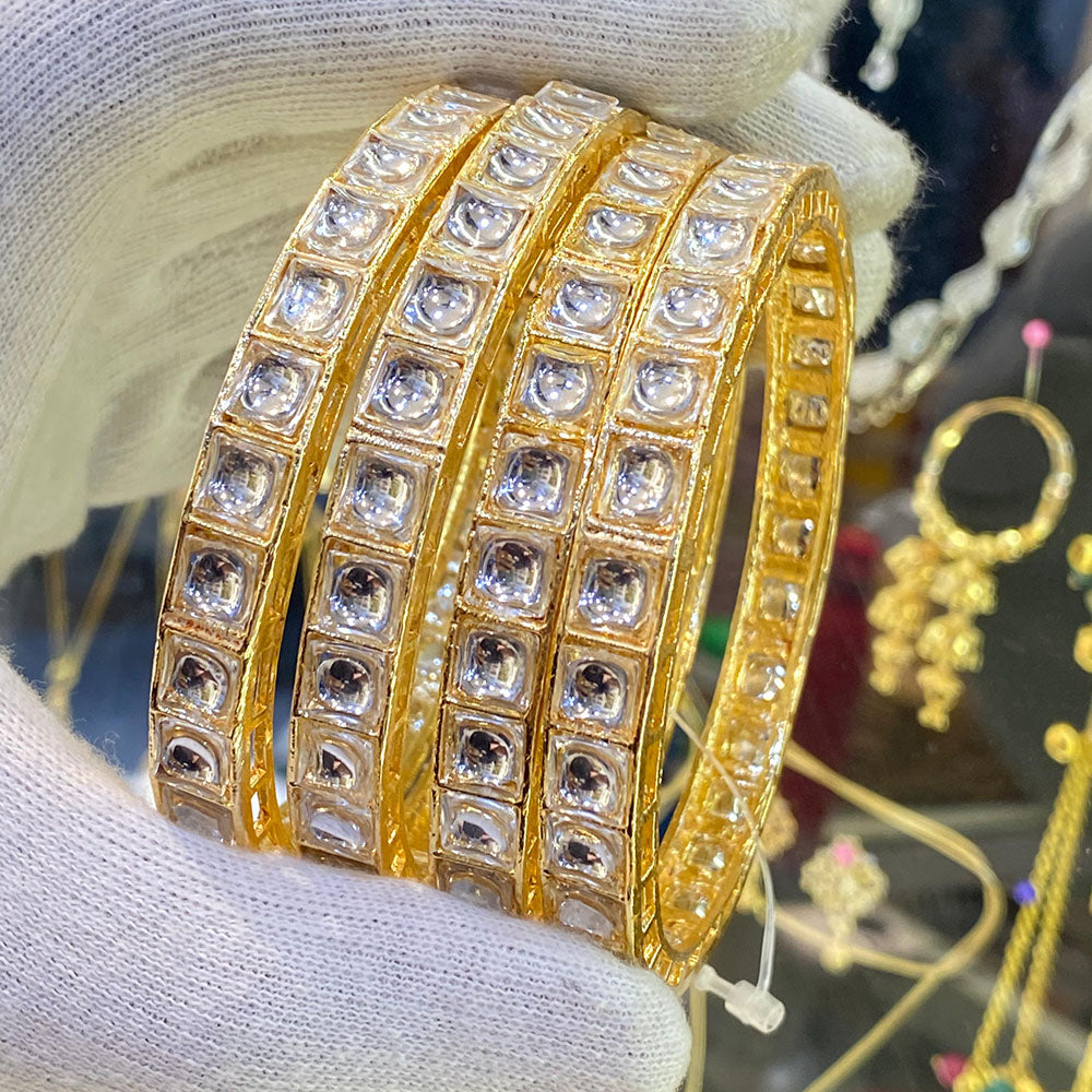 Hira Collections Kundan Stone Bangles Set for Women