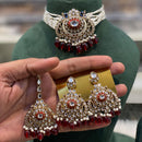 Hira Collections Luxury Kundan Stone Pearl And Beads Meenakari Choker Necklace Set