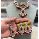 Hira Collections Traditional Kundan Stone Pearl And Beaded Choker Necklace Set