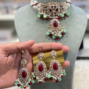 Hira Collections Traditional Kundan Stone Pearl And Beaded Choker Necklace Set