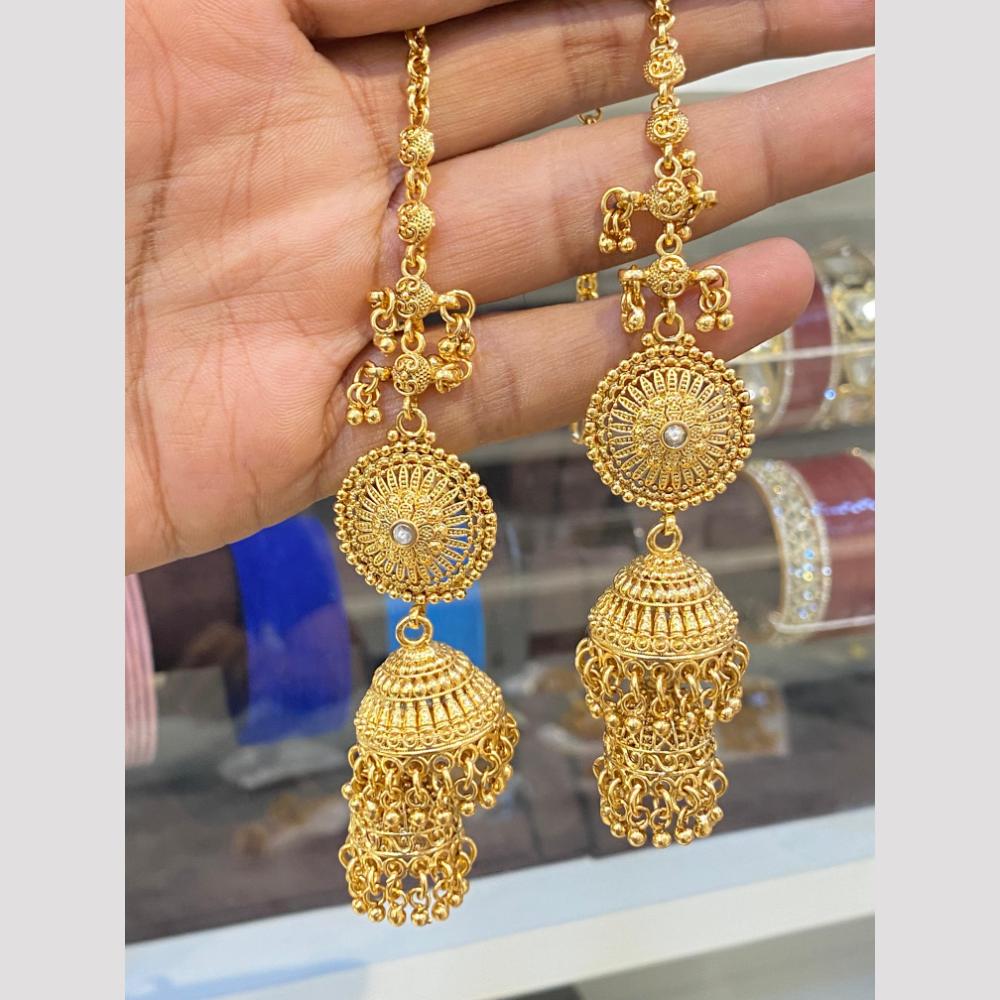 Hira Collections Fashionable Gold  Plated Pearl Jhumki Earrings