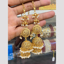 Hira Collections Fashionable Crystal Stone And Pearl Jhumki Earrings