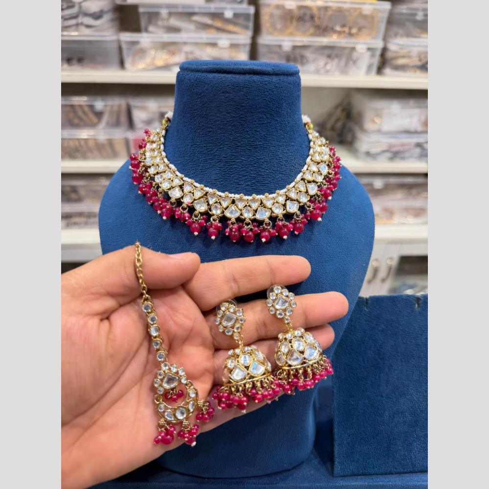 Hira Collection Royal Kundan Stone And Pearl Necklace Set