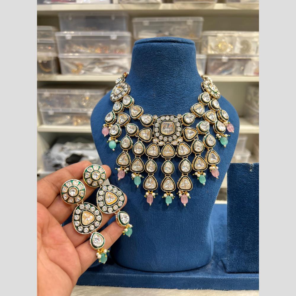 Hira Collection Royal Kundan Stone And Pearl Necklace Set