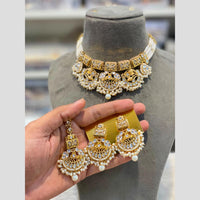 Hira Collection Royal Kundan Stone And Pearl Choker Necklace Set