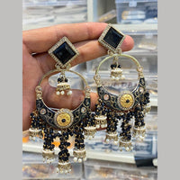 Hira Collections Graceful Pota Stone And Pearl Meenakari Jhumki Earrings 