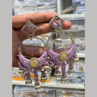 Hira Collections Graceful Pota Stone And Pearl Meenakari Jhumki Earrings