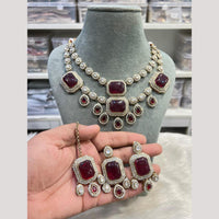 Hira Collection Pota Stone And Austrian Stone Designer Necklace Set