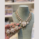Hira Collections Premium Pota Stone Statement Necklace Set