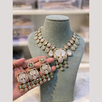 Hira Collections Premium Pota Stone Statement Necklace Set