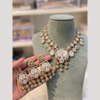 Hira Collections Premium Pota Stone Statement Necklace Set